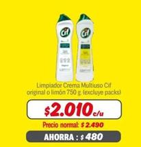 Cif - Limpiador Crema Multiuso  Original O Limon