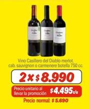 Carmenere - Vino Casillero del Diablo merlot, cab. sauvignon o carmenere botella