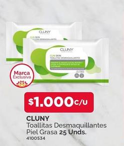 Cluny - Toallitas Desmaquillantes Piel Grasa 25 Unds.
