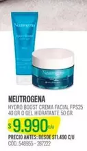 Boost - Neutrogena - Hydro  Crema Facial Fps25