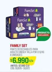 Family Set - Pants Desechables Para Adulto Unisex Talla P/M O G/XG