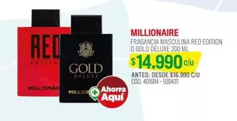 Millionaire - Fragancia Masculina Red Edition O Gold Deluxe