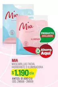 Mia - Mascarillas Facial Hidratante O Iluminadora