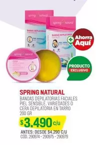 Spring Natural - Brandas Depilatoria Faciales Piel Sensible