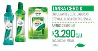 Iansa - Endulzantes Cero Calorias Stevia/Allulosa