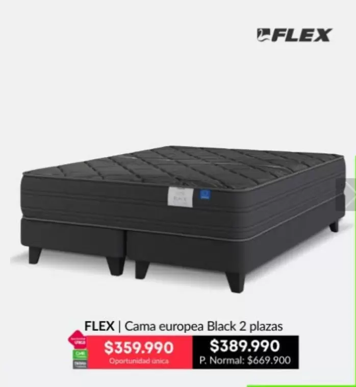 Flex - Cama Europea Black 2 Plazas