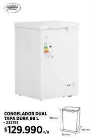 Congelador Dual Tapa Dura 99 L