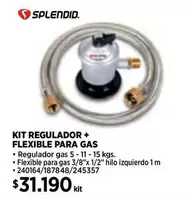 Splendid - Kit Regulador + Flexible Para Gas