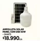 Ampolleta Solar Panel Con Usb 50w