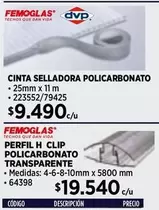 CINTA SELLADORA POLICARBONATO