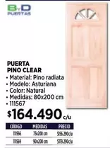 Asturiana - puerta - Pino Clear