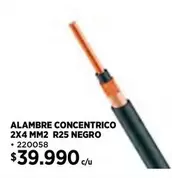 Alambre Concentrico 2x4 Mm2 R25 Negro