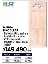 Asturiana - BHD - Puerta Pino Clear