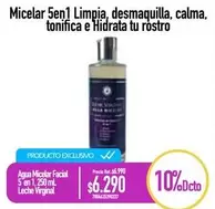 Calma - Micelar 5en 1 Limpia, Desmaquilla, , Tonifica E Hidrata Tu Rostro