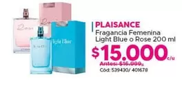 Plaisance - Fragancia Femenina Light Blue O Rose