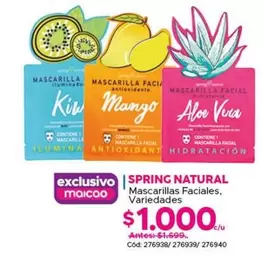Spring Natural - Mascarillas Faciales,