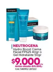 Boost - Neutrogena - Hydro  Crema Facial FPS25