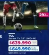 TCL - Smart Tv 75" UHD 4K