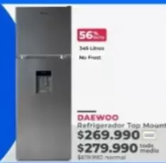 Daewoo - Refrigerador Top Mount