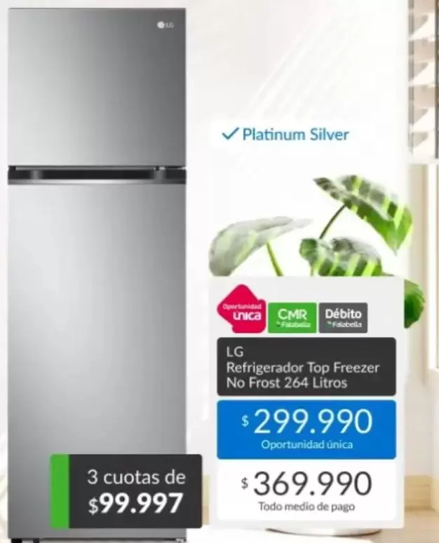 LG - Refrigerador Top Freezer No Frost 264 Litros