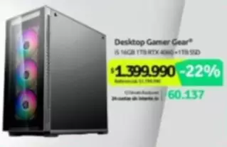Gear - HP - Desktop Gamer  16 128GB Titanio Blu