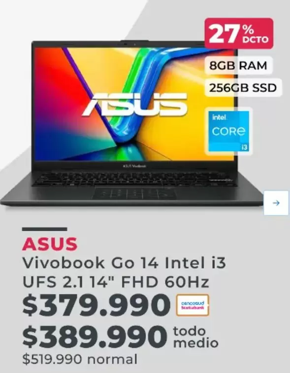 Intel - Asus - Vivobook Go 14  I3 UFS 2.1 14" FHD 60Hz