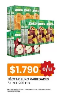 Zuko - Nectar Variedades 6 Un X 200 Cc