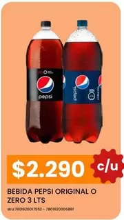 Pepsi - Bebida  Original O Zero 3 Lts