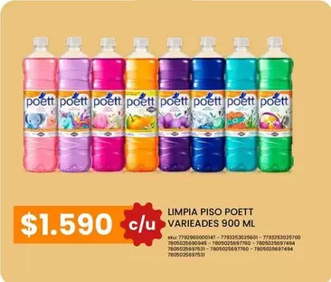 Poett - Limpia Piso  900 Ml