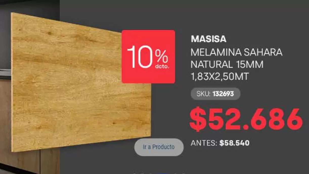 Masisa - Melamina Sahara Natural