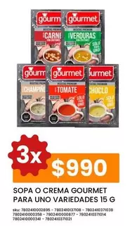 Gourmet - Sopa O Crema Para Uno Varie Dades