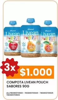 Livean - Sabores - Compota  Pouch