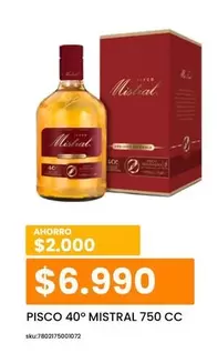 Mistral - Pisco - 40°  750 Cc