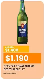 Royal Guard - Royal - Cerveza Rojal Guard Desechable