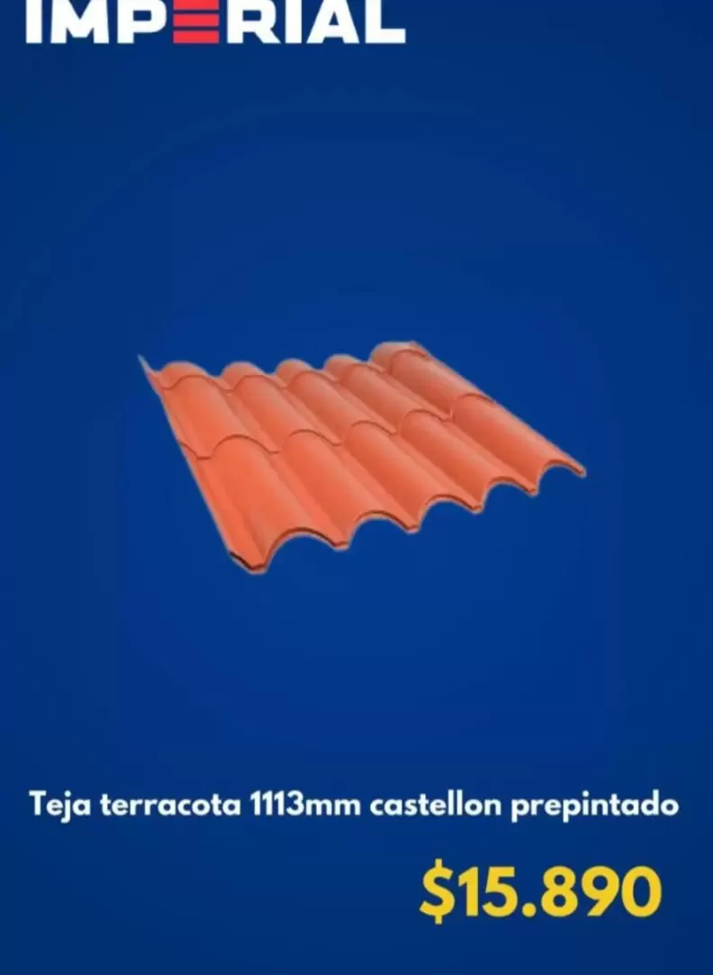 Imperial - Teja Terracota 113mm Castellon Prepintado