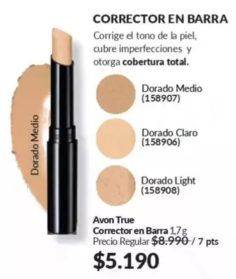 Avon True - Corrector En Barra