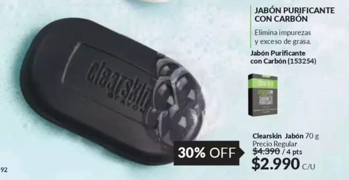 Clearskin - Jabon Purificante Con Carbón