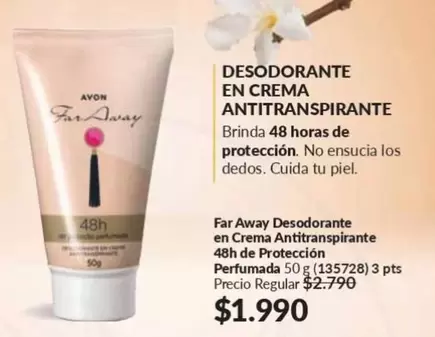 Far Away - Avon - Desodorante En Crema Antitranspirante
