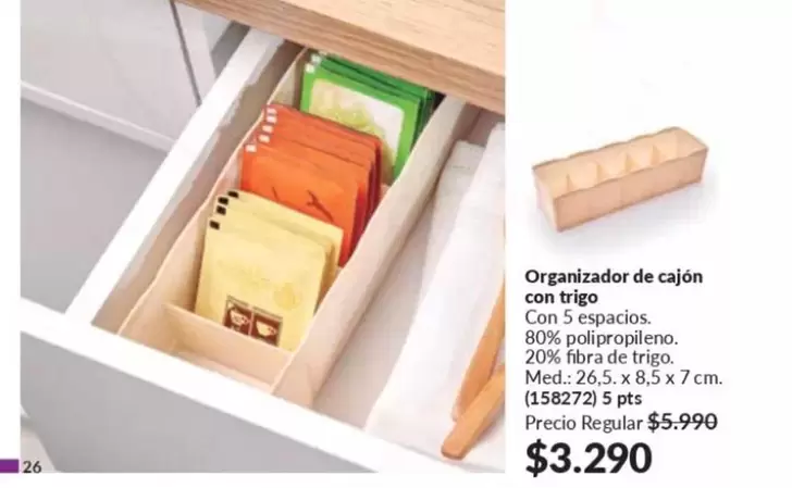 Organizador De Cajón Con Trigo