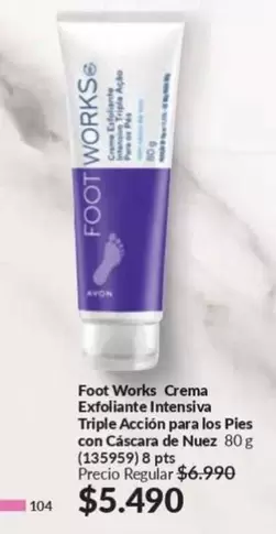 Foot Works -  Crema Exfoliante Intensiva Triple Accion Para Los Pies Con Cacara De Nuez