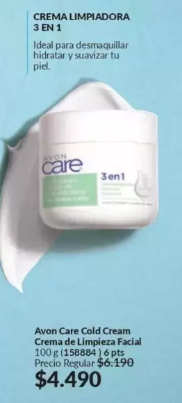 Avon Care - Crema Limpiadora 3 En 1