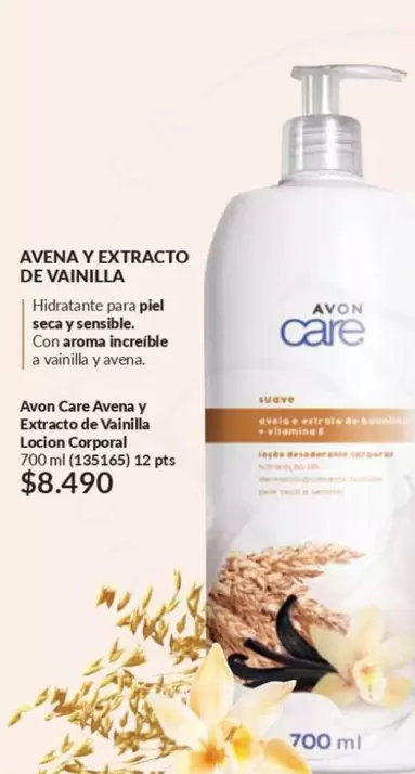 Care+ - Avion - Avena Y Extracto De Vainilla