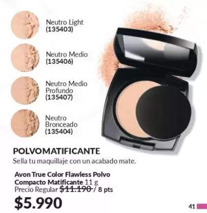 Avon True - Neutro Medio - Polvomatificante