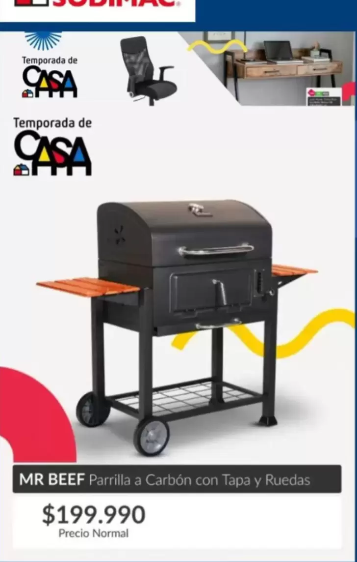Mr. Beef - Parrilla A Carbon Con Tapa Y Ruedas
