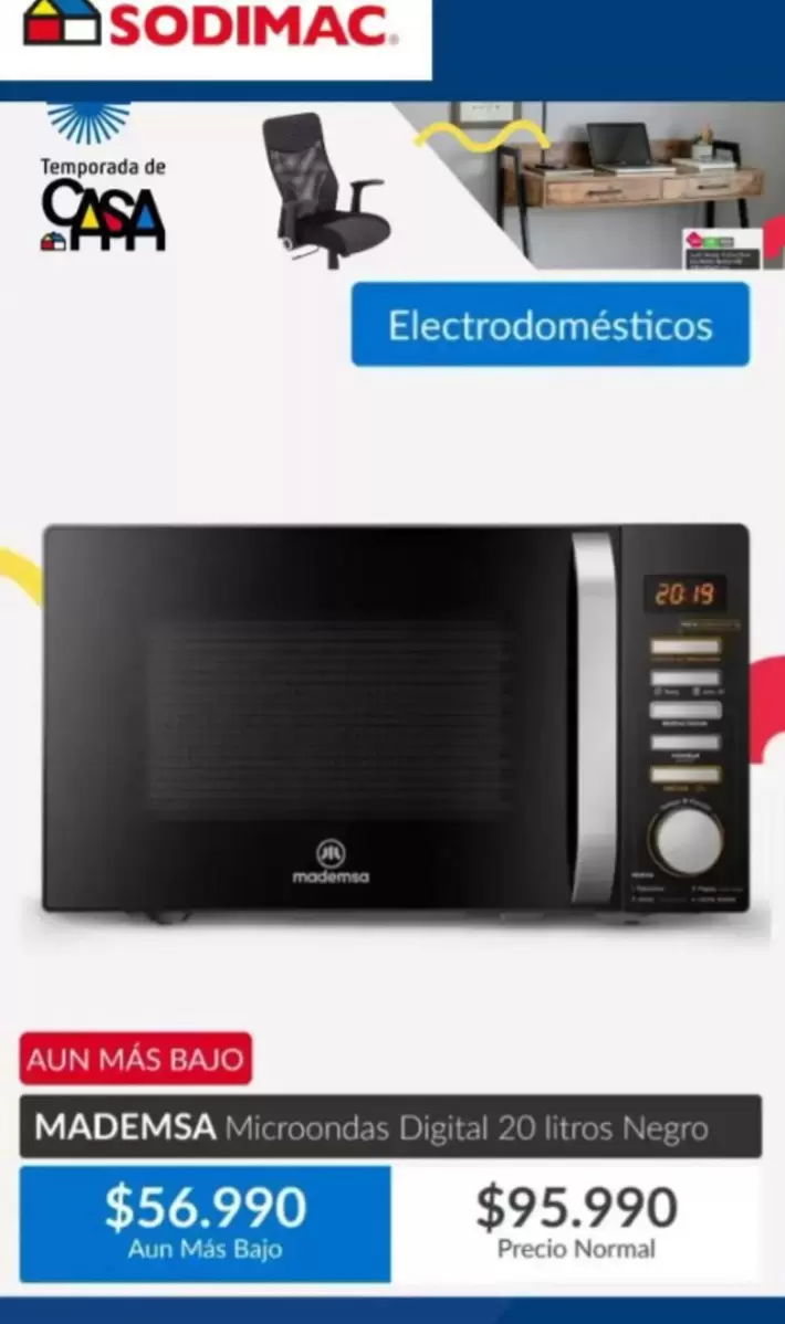 Mademsa - Aun Mas Bajo - Microondas Digital 20 Litros Negra