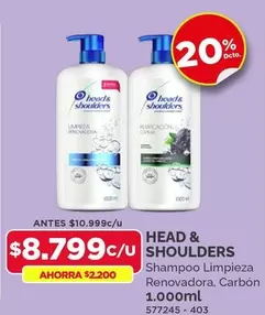 Head & Shoulders - Shampoo Limpieza Renovadora, Carbon