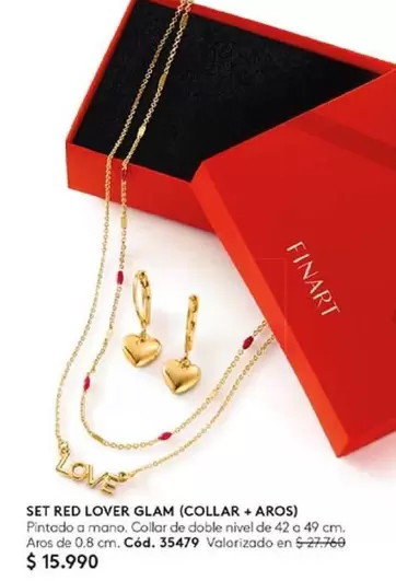 Glam - Set Red Lover (Collar + Aros)