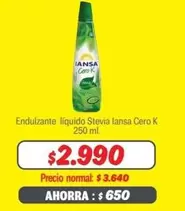 Iansa - Cero - Endulzante Líquido Stevia Lansa