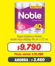 Noble - Papel Higienico  Doble Hoja Display