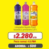 Poett - Limpiador Líquido Lavanda O Primavera
